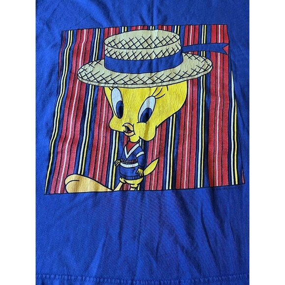 Tweety Bird T Shirt‎ Thats All Folks 1993 Size Measured Cartoon Classic Medium - Picture 3 of 11